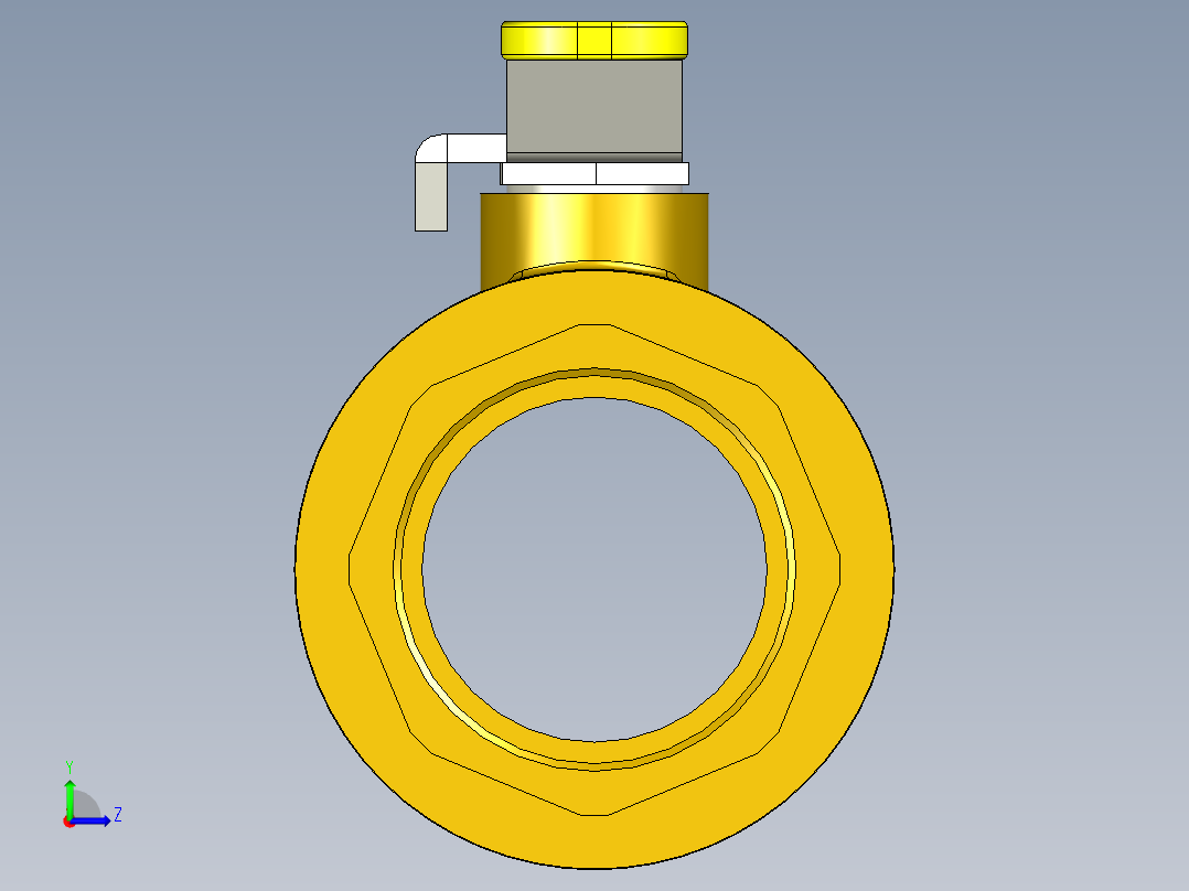 管道手动球阀-水管开关阀-手动阀门铜球阀DN50左视图