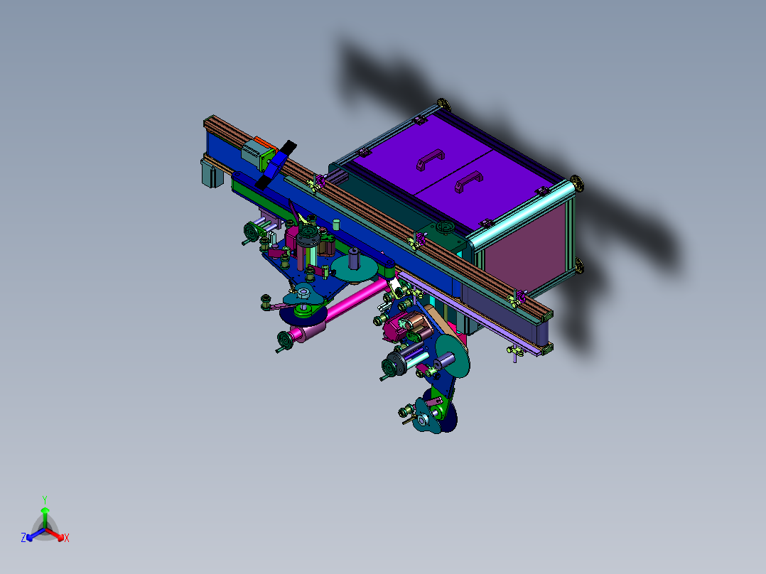 药盒方盒封口侧面对角贴标机