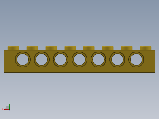 乐高机械组积木（横梁）-370224 Bright Yellow Technic Brick 1 x 8 with Holes后视缩略图