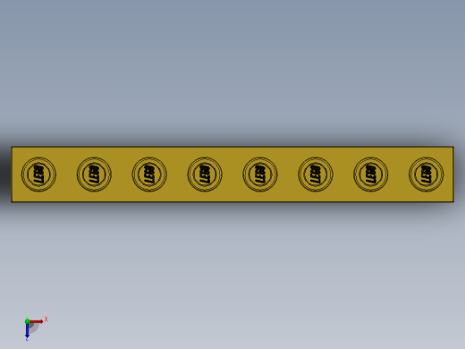 乐高机械组积木（横梁）-370224 Bright Yellow Technic Brick 1 x 8 with Holes俯视缩略图