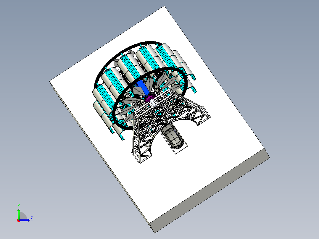 旋转车库左视图