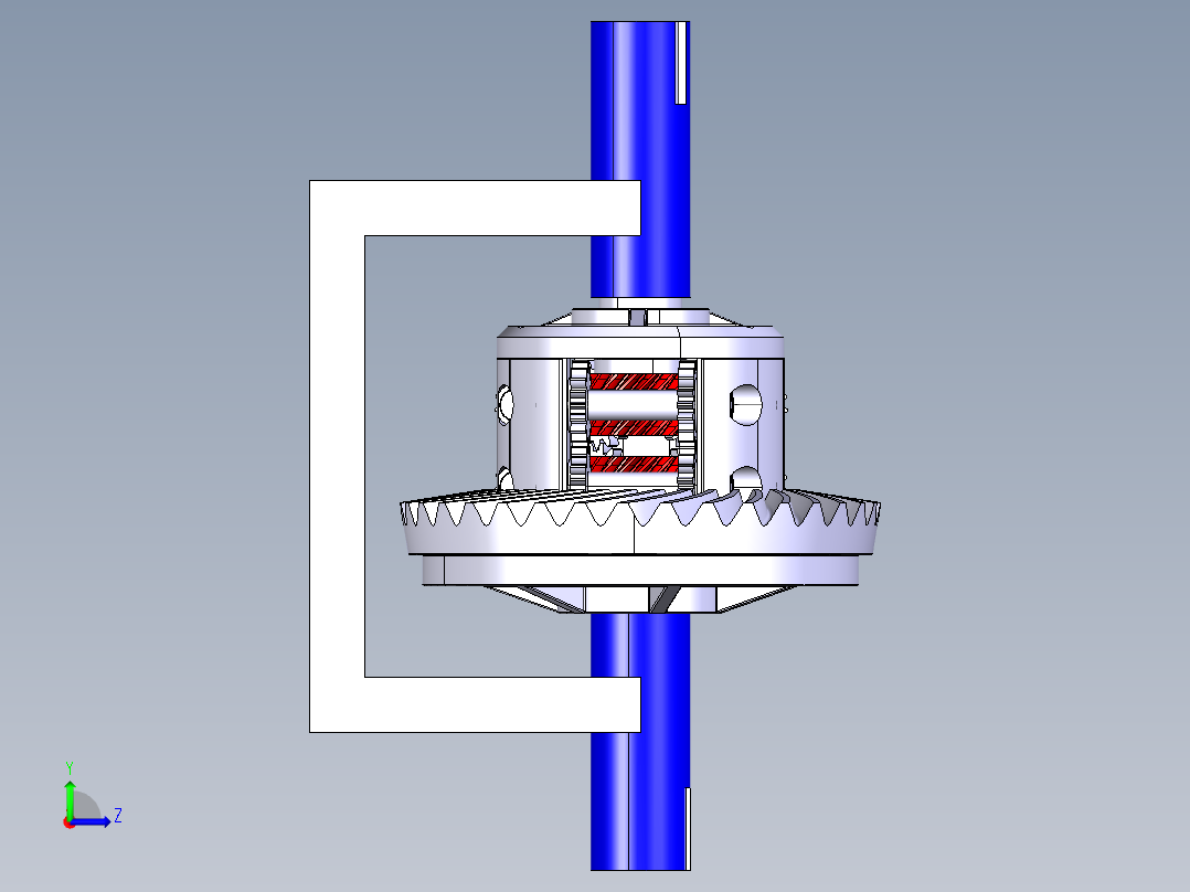 托森差速器模型设计左视图
