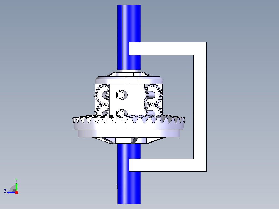 托森差速器模型设计右视图