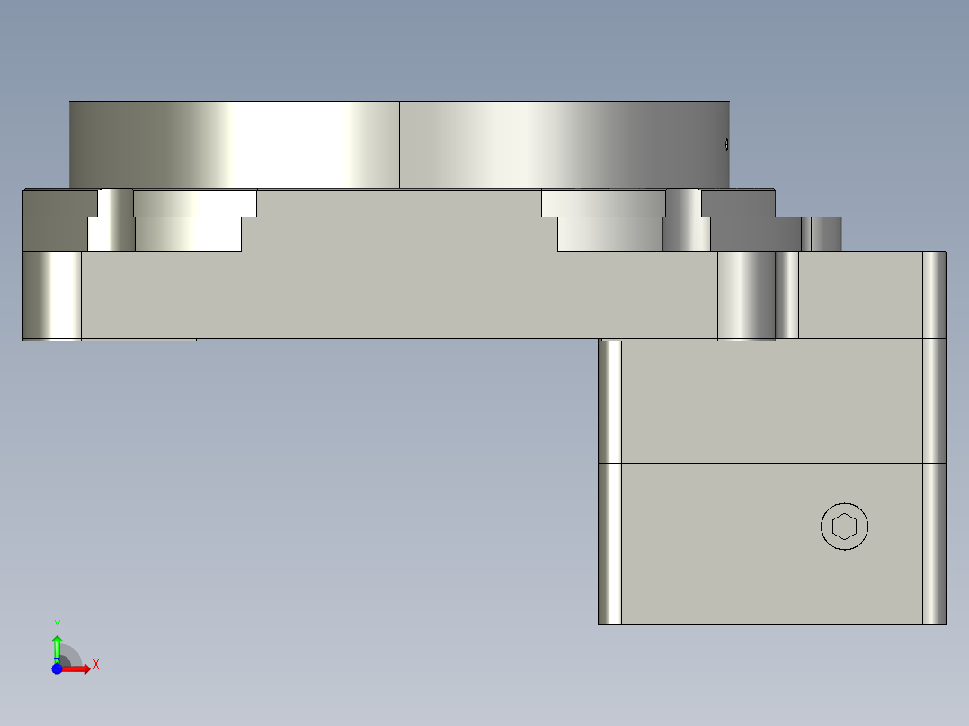 中空旋转平台KFN130-10模型配斜齿前视图