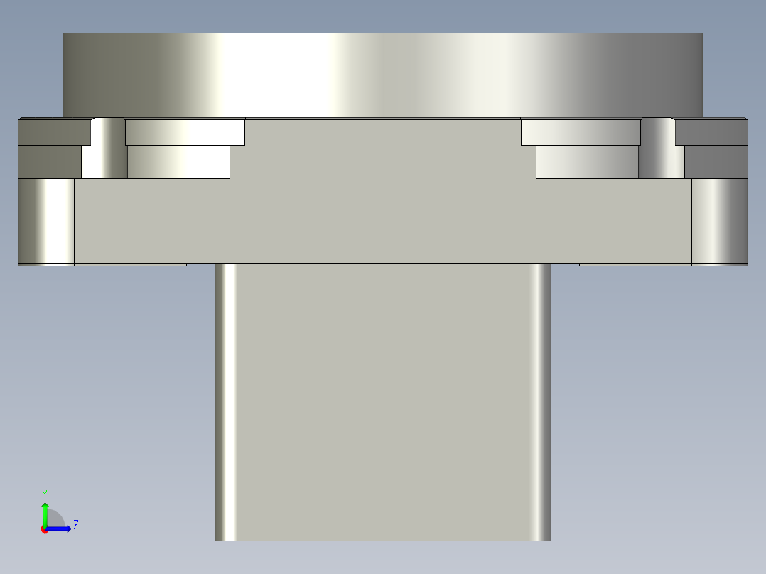 中空旋转平台KFN130-10模型配斜齿左视图