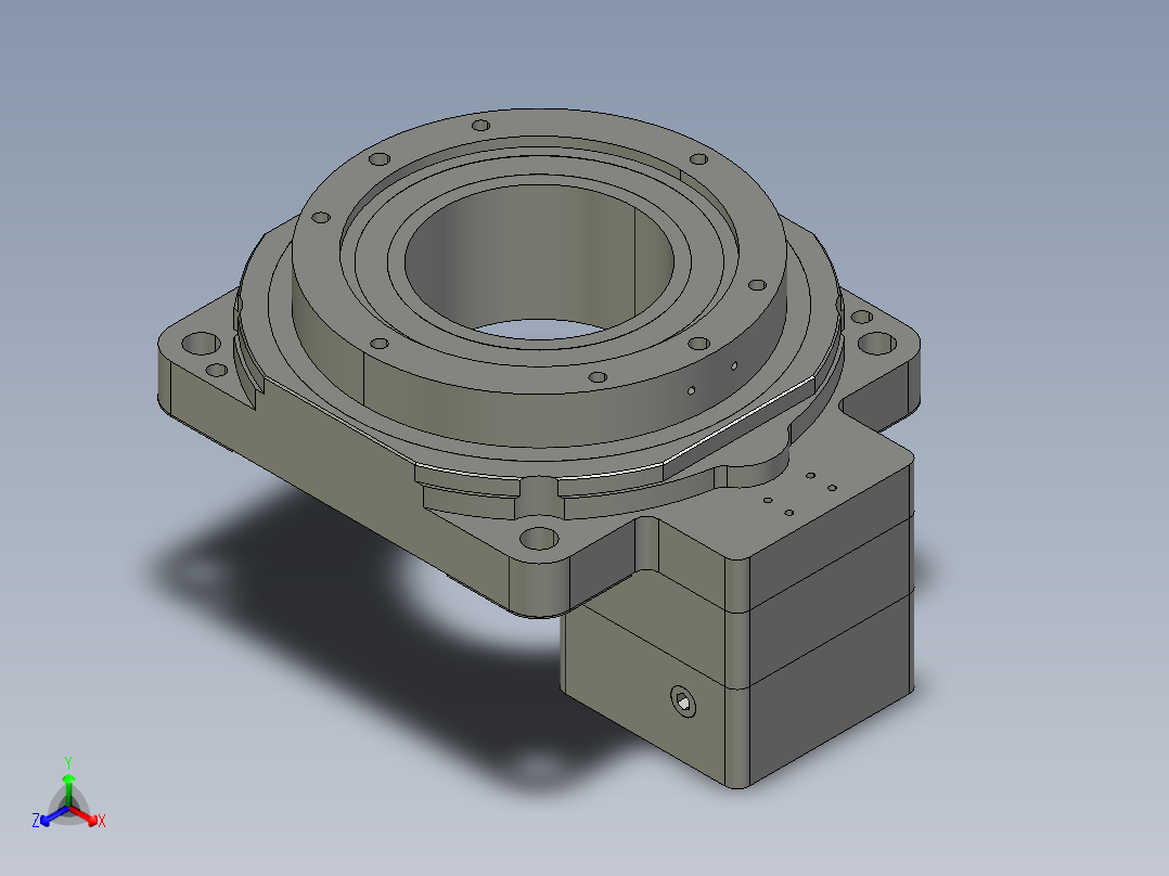 中空旋转平台KFN130-10模型配斜齿正等轴测图