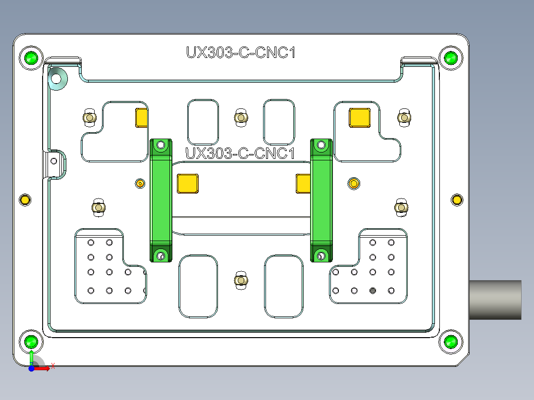 UX303-C-笔记本CNC工装夹具三维模型CNC1-1121前视图