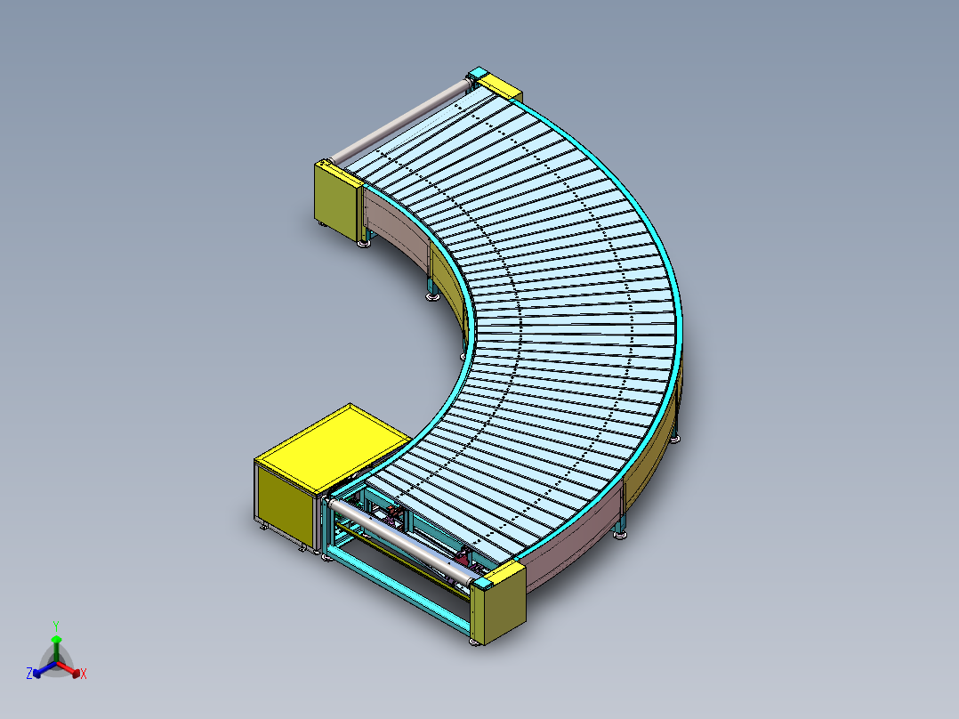 90°弯头链板线sw18可编辑正等轴测图