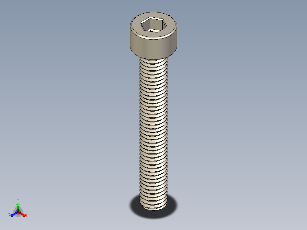 Screw_DIN_912_M5x35F_A2.STEP公制内六角螺钉正等轴测图