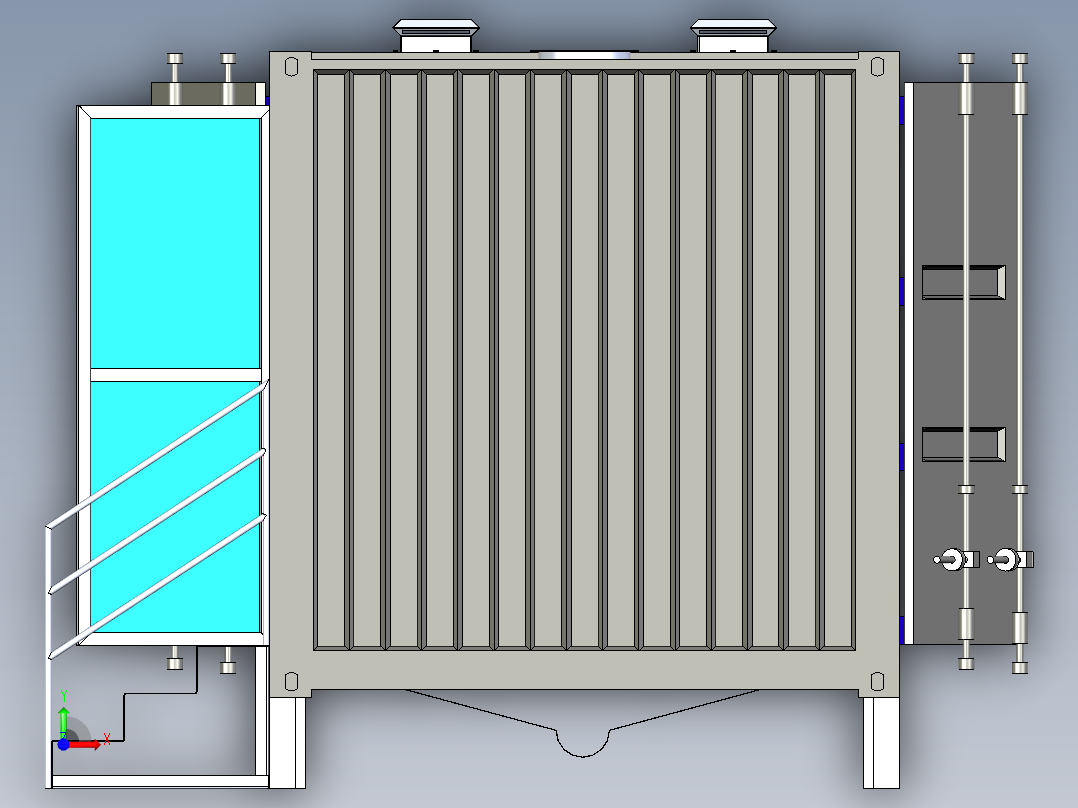钢结构集装箱式智能仓储前视图