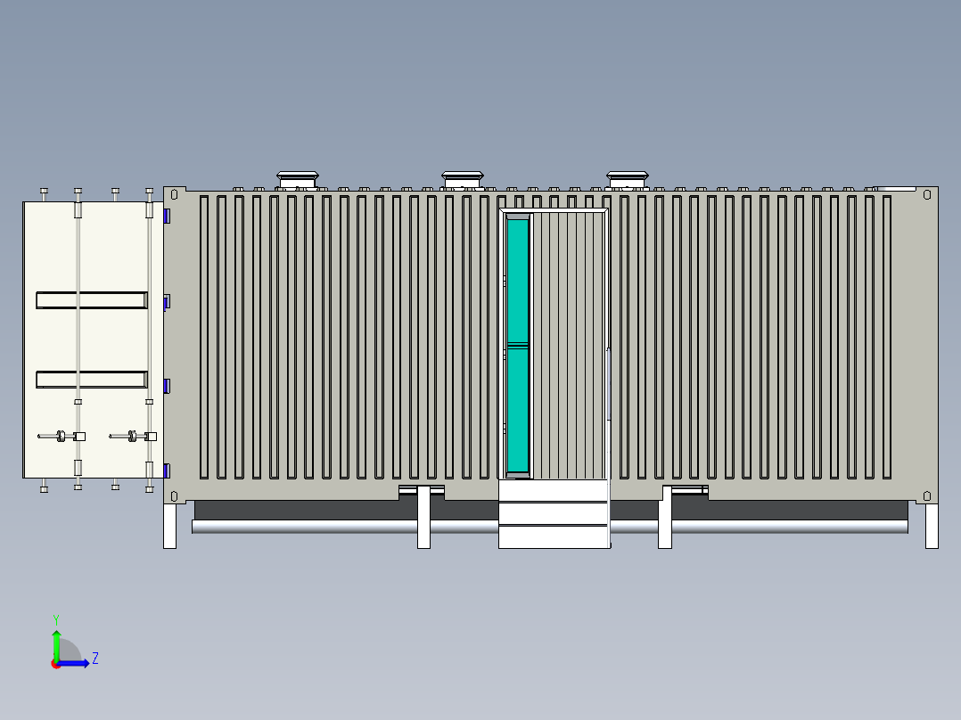 钢结构集装箱式智能仓储左视图