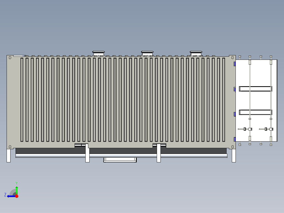 钢结构集装箱式智能仓储右视图