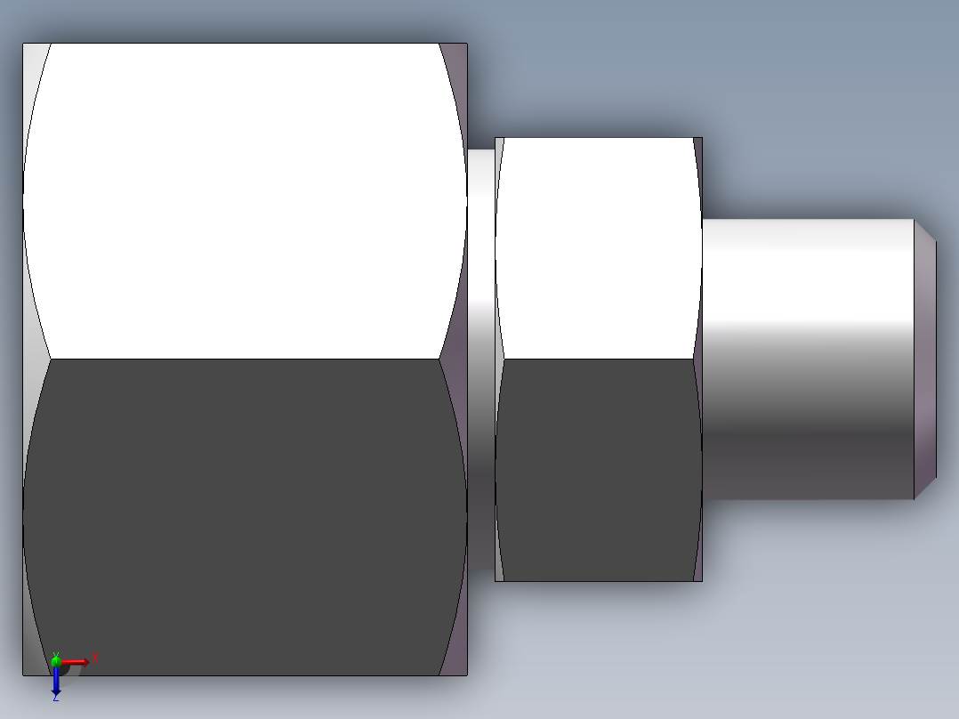 直通变径接头、2D-12-22俯视图