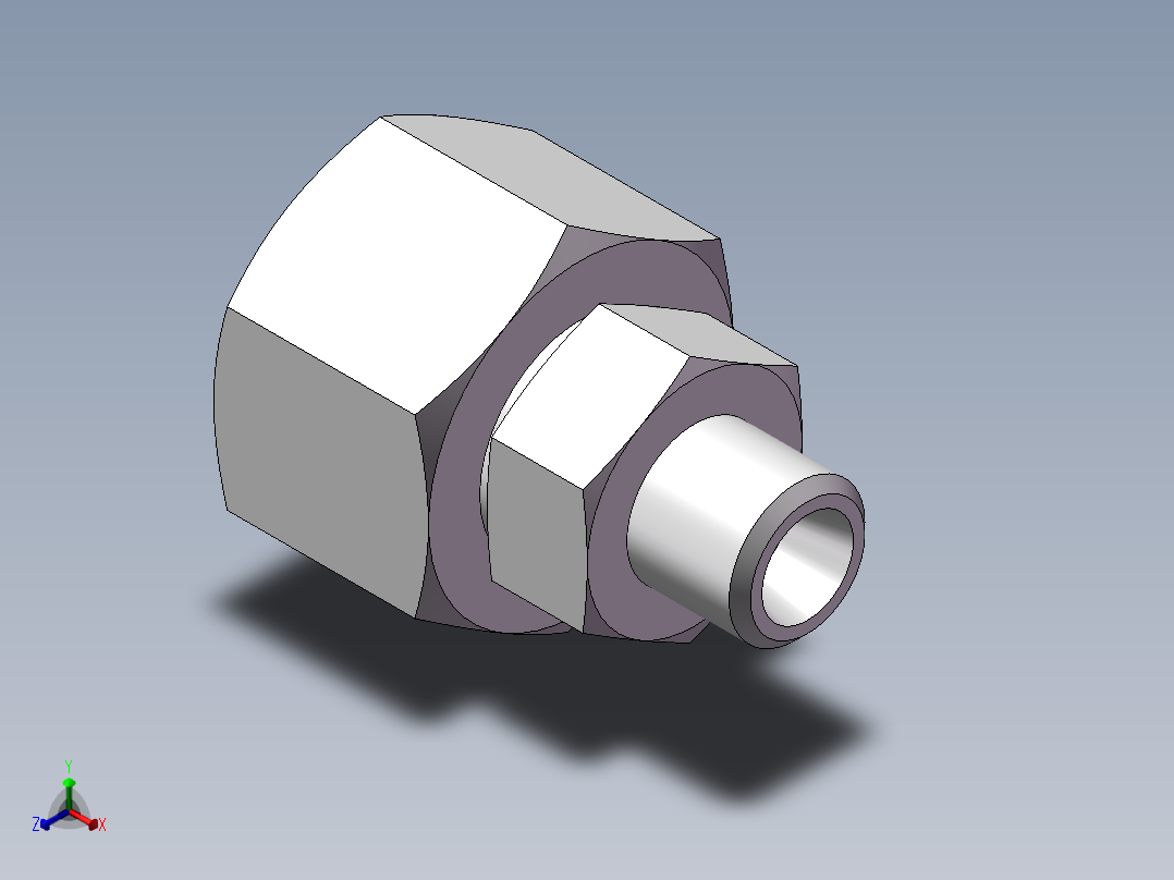 直通变径接头、2D-12-22正等轴测图