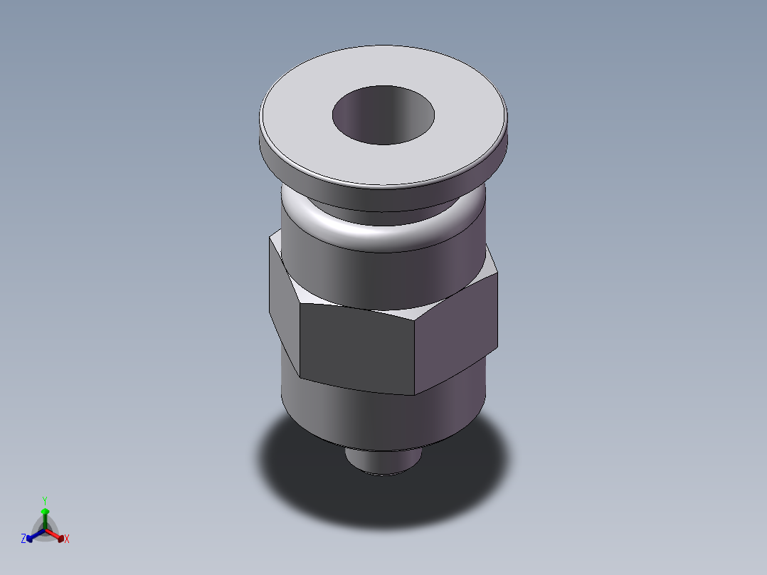 L型螺纹二通 亿日 EPC4-M3C正等轴测图