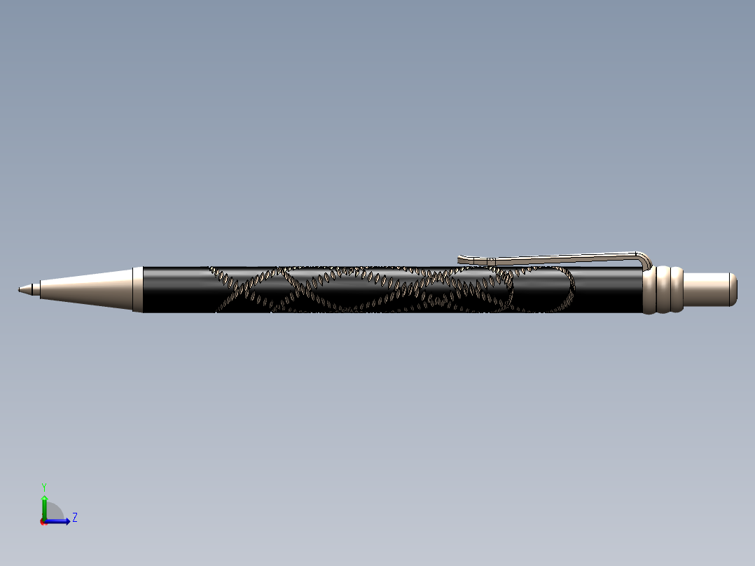 笔、中性笔、铅笔左视图