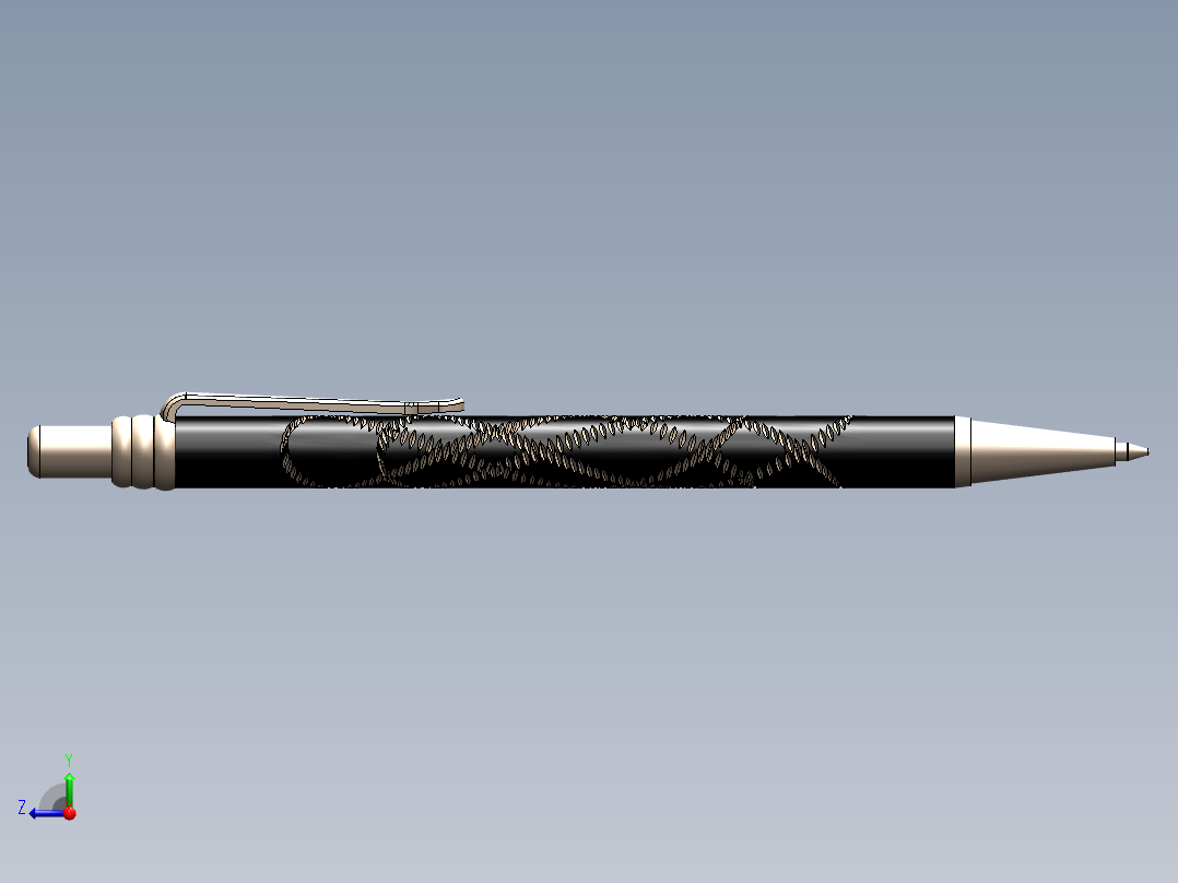 笔、中性笔、铅笔右视图