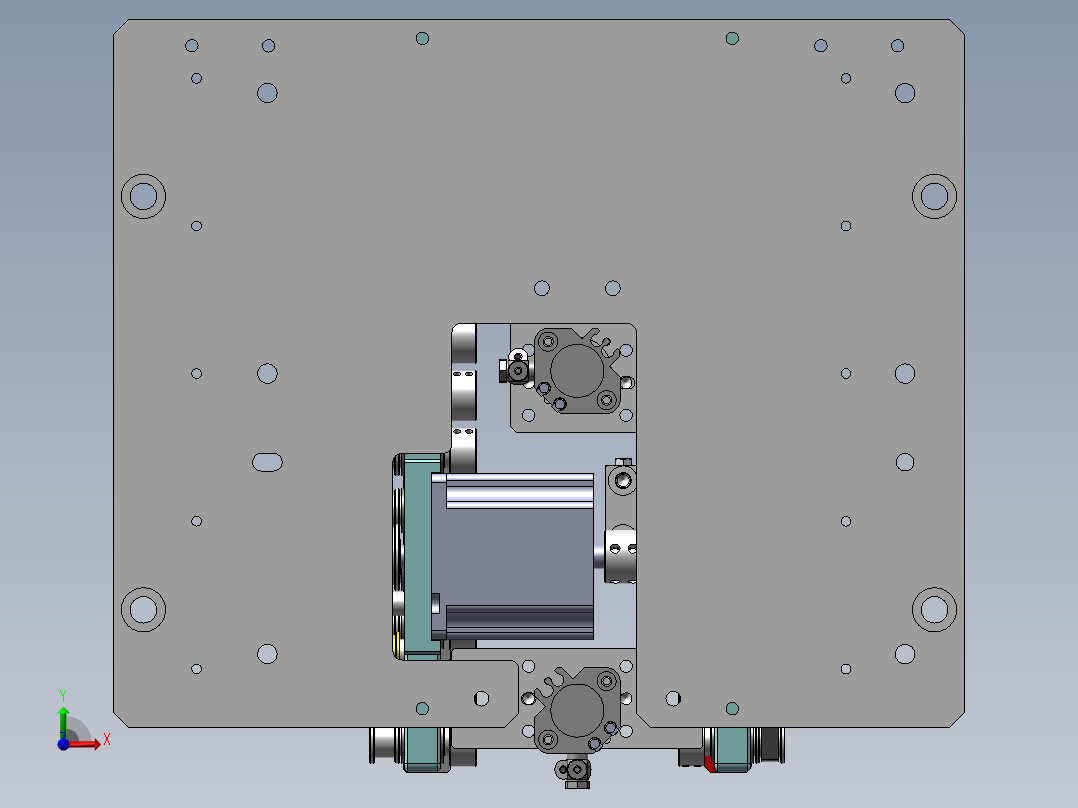 0.24米0.1米滚轮输送机构前视图