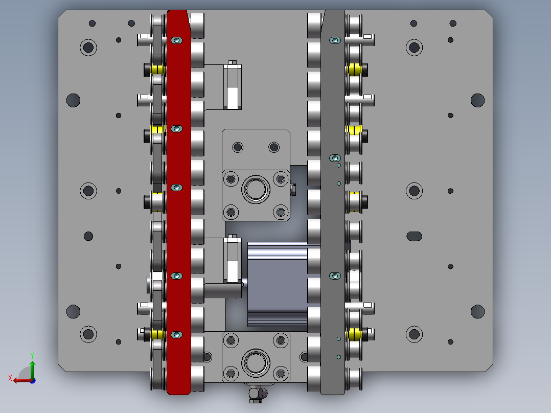 0.24米0.1米滚轮输送机构后视图