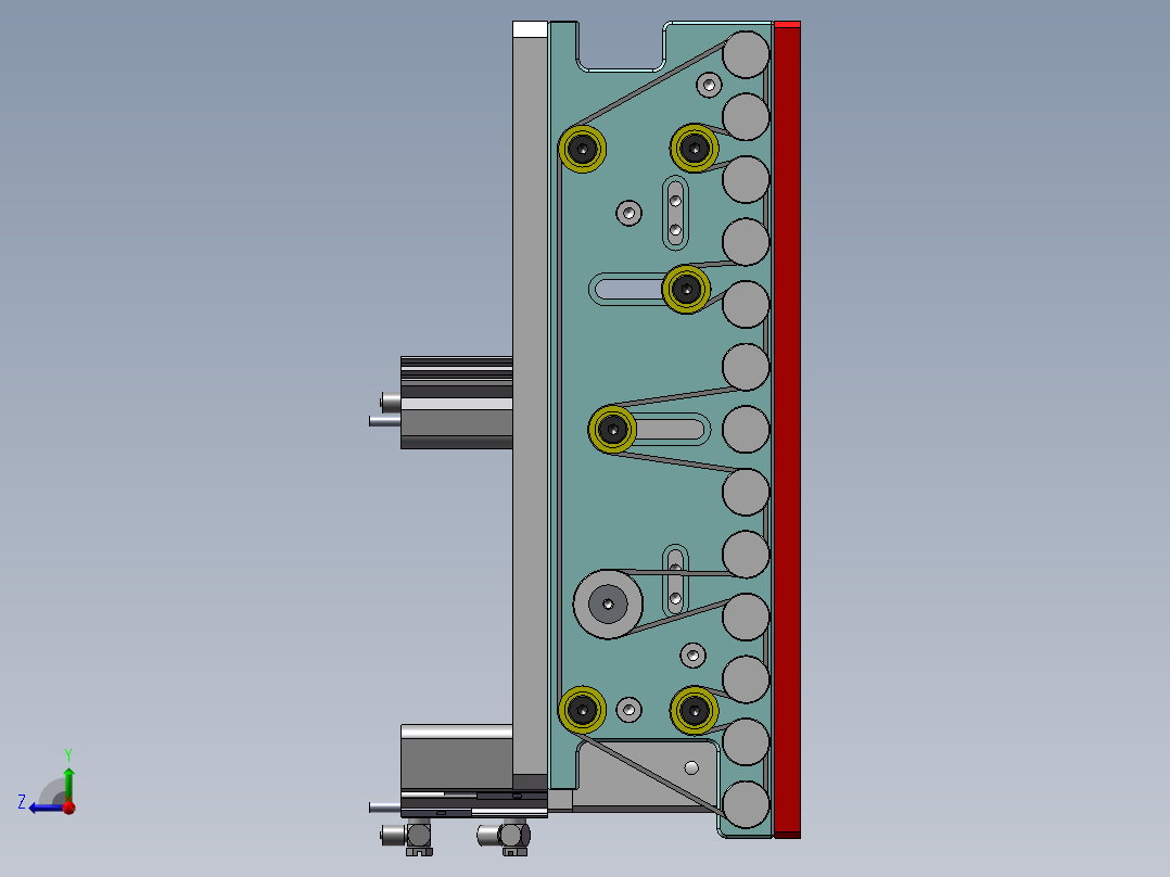 0.24米0.1米滚轮输送机构右视图