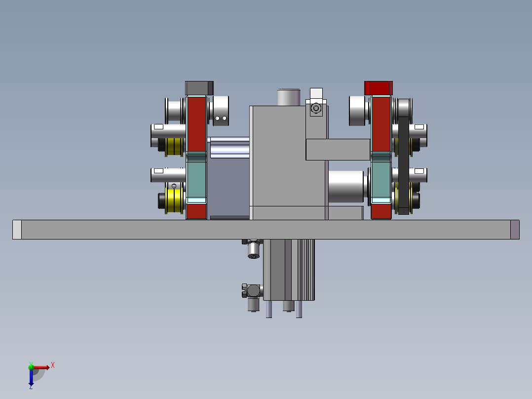 0.24米0.1米滚轮输送机构俯视图