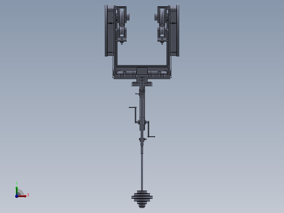 一种高压供电线路检修辅助滑车前视图