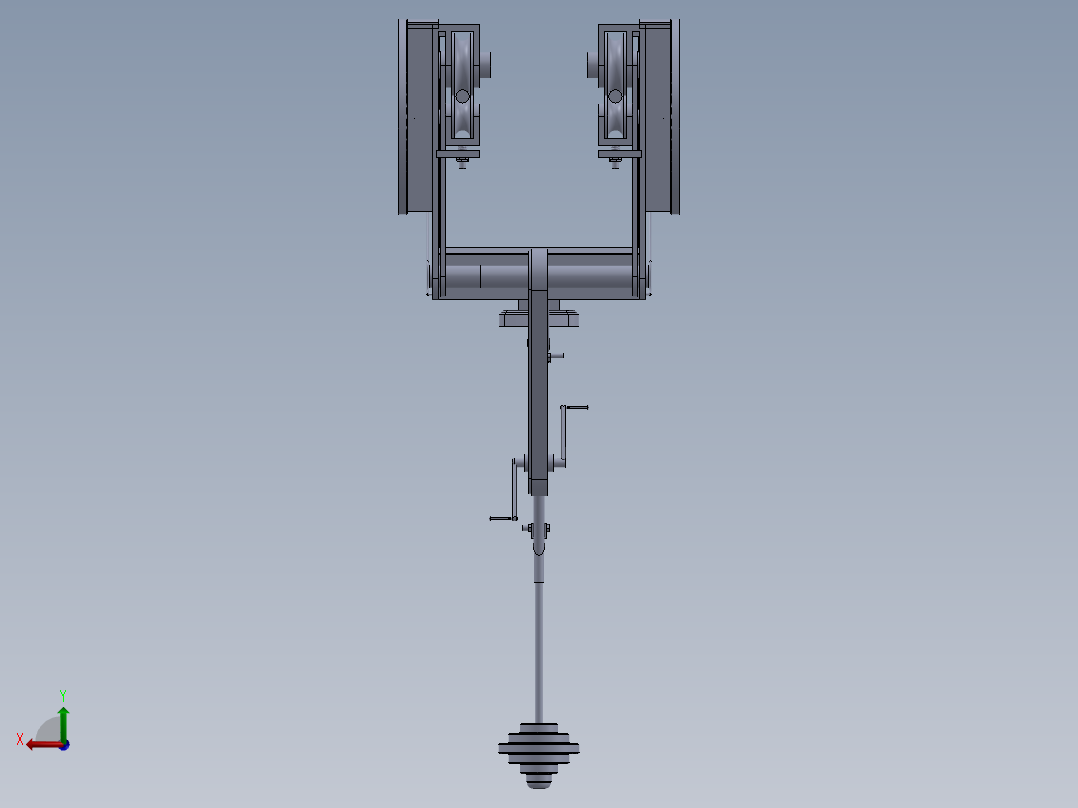 一种高压供电线路检修辅助滑车后视图