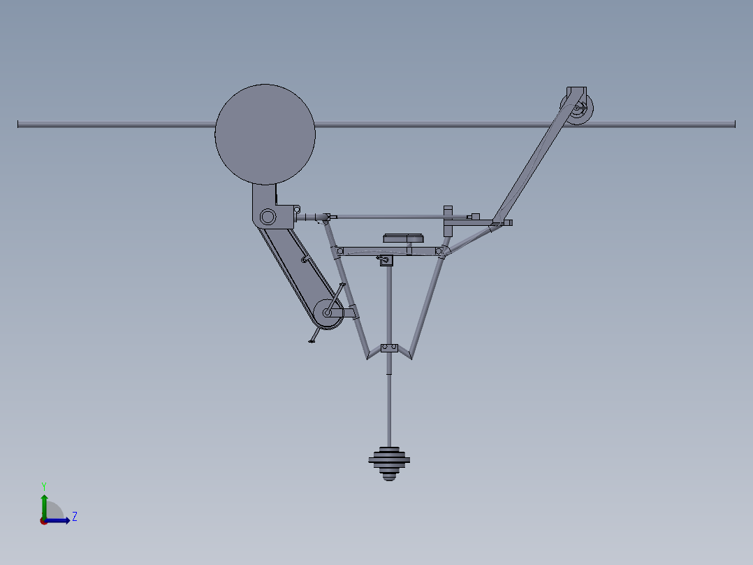 一种高压供电线路检修辅助滑车左视图