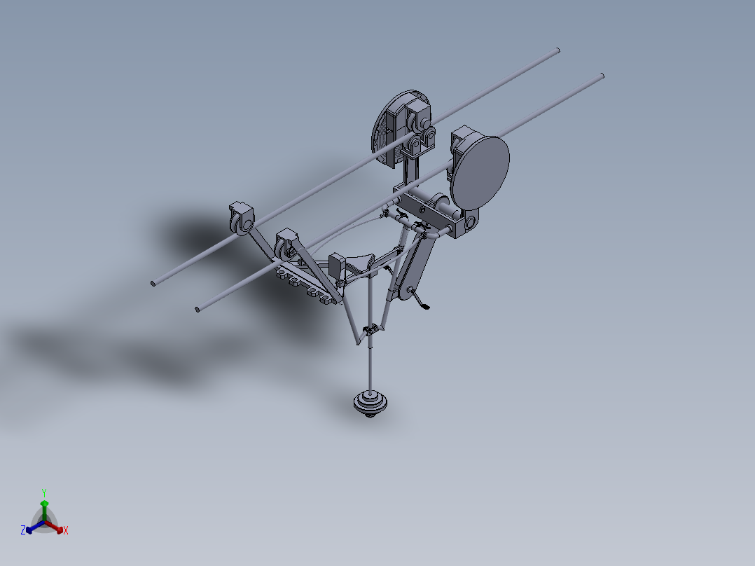 一种高压供电线路检修辅助滑车正等轴测图