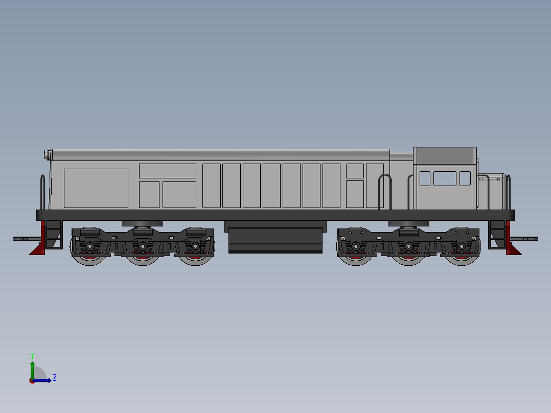 遥控火车模型 CC201左视图