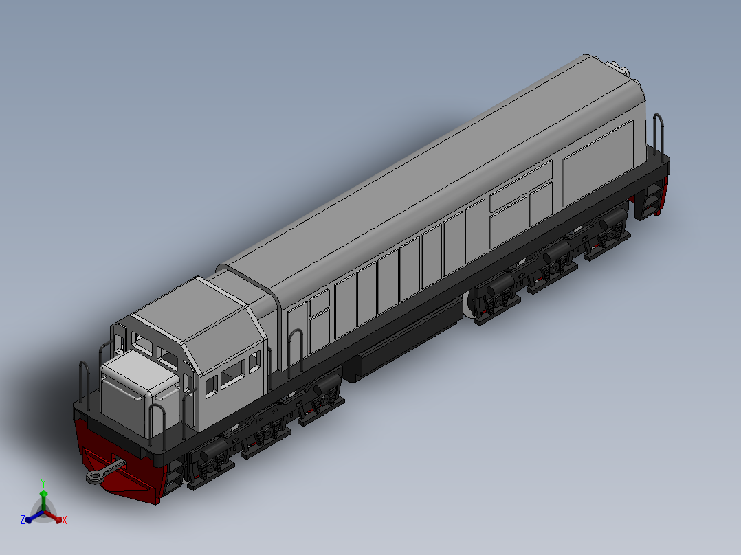 遥控火车模型 CC201正等轴测图