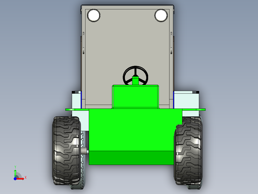 带斗拖拉机设计前视图