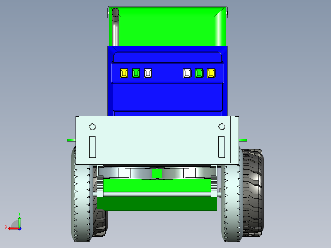 带斗拖拉机设计后视图