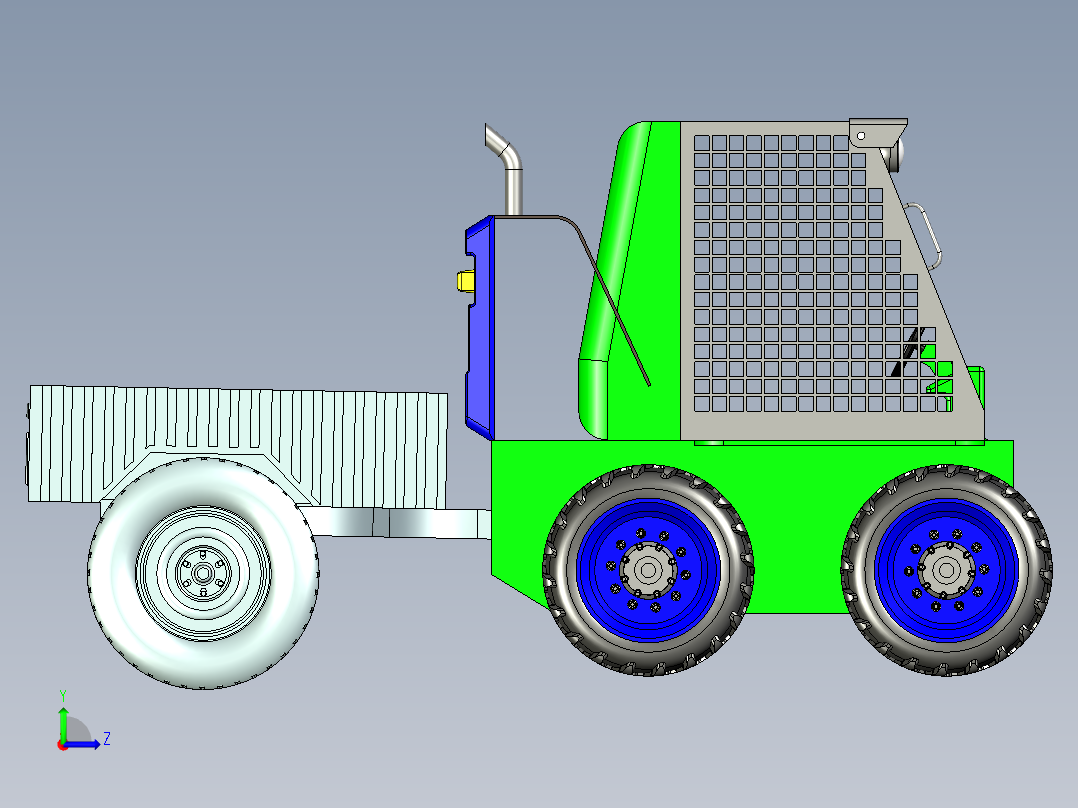 带斗拖拉机设计左视图