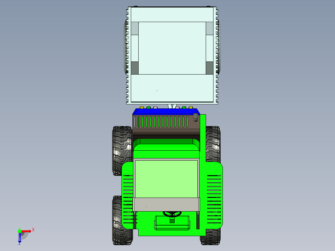 带斗拖拉机设计俯视图