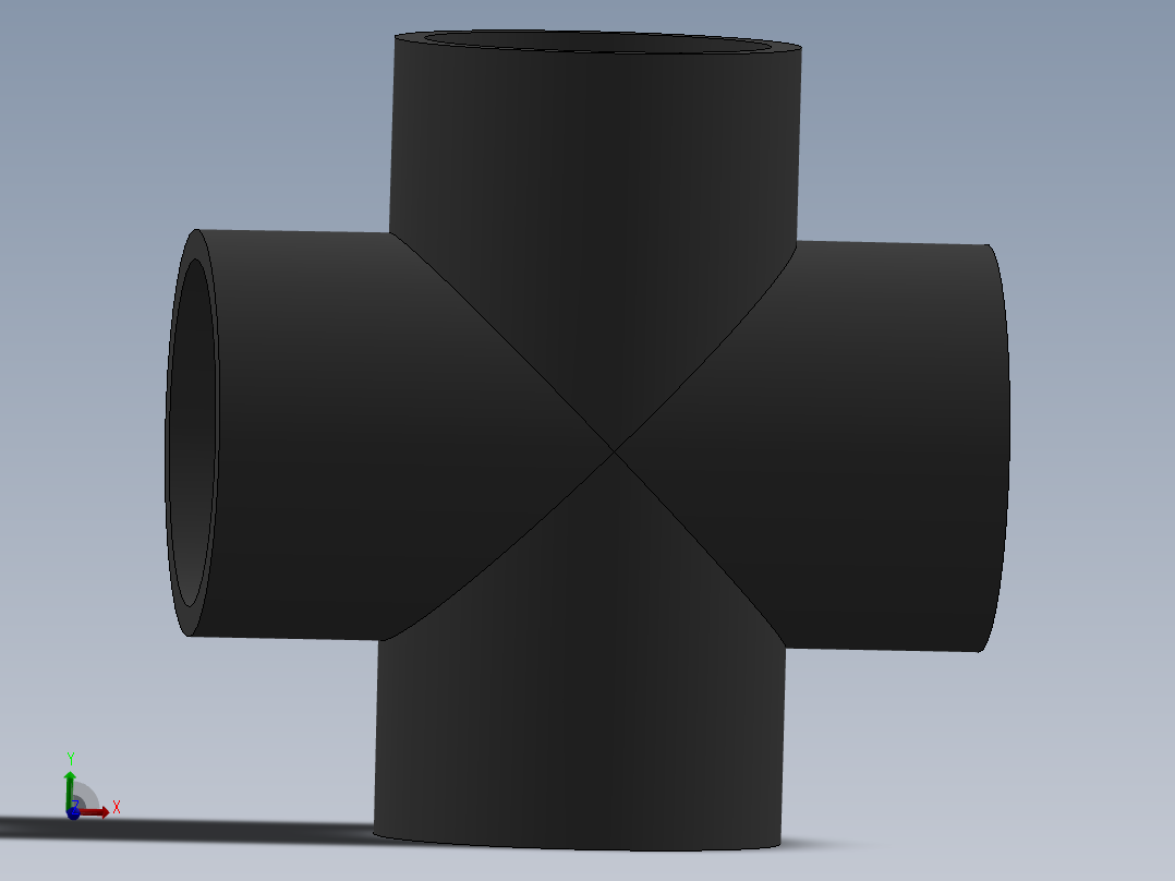 Cross DN65 PN10 U-PVC主视图