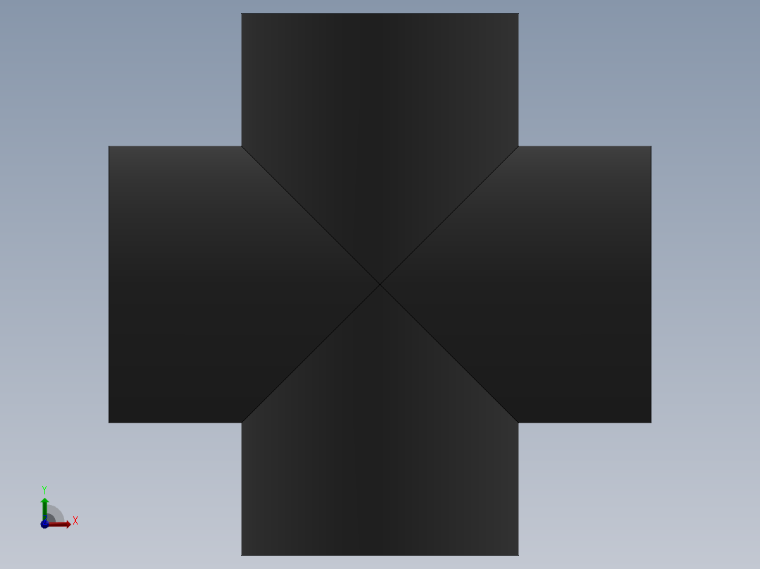 Cross DN65 PN10 U-PVC前视图