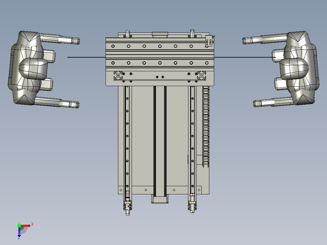圆弧形钣金件成形机俯视图