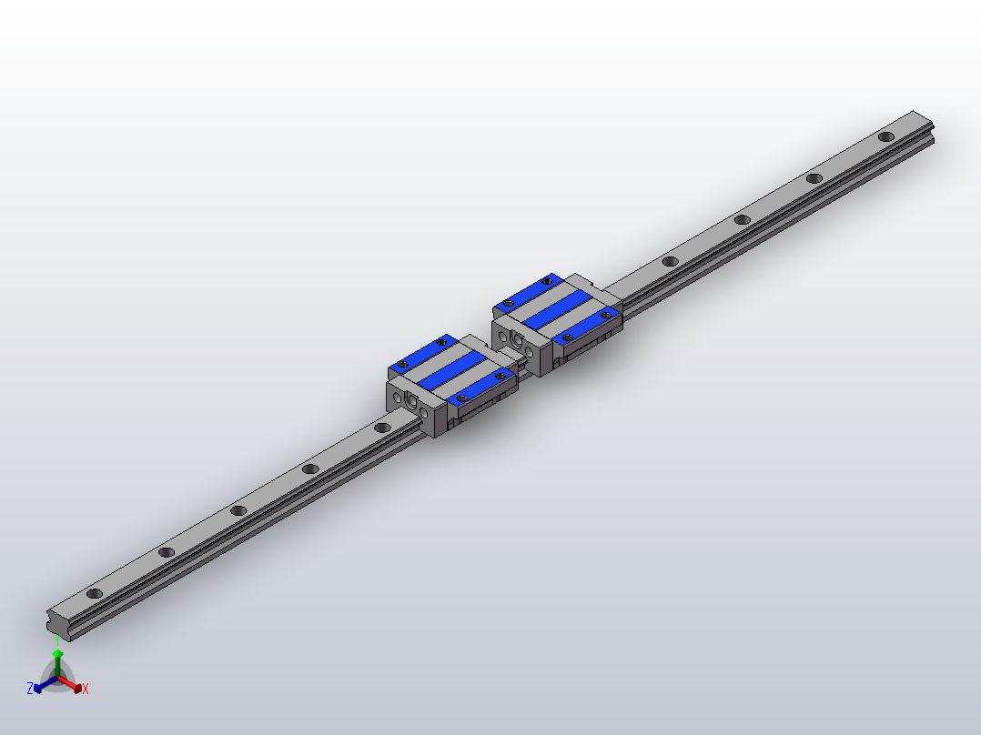 直线导轨滑块IAY23-28-720正等轴测图