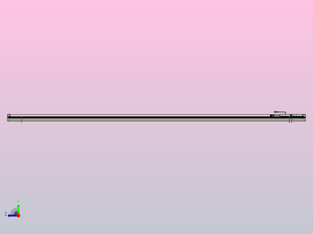 直驱直线电机轴TPA-LNP2-140-20C4-1-L2880-3-C-05-N3右视图