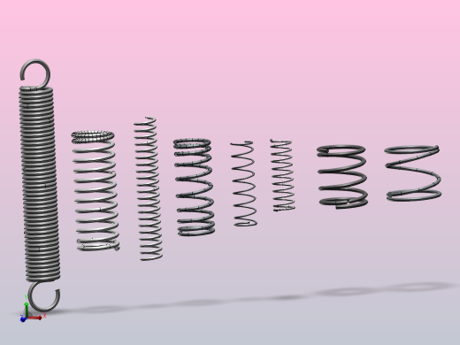 8款弹簧模型3D图纸 Solidworks设计 附STEP