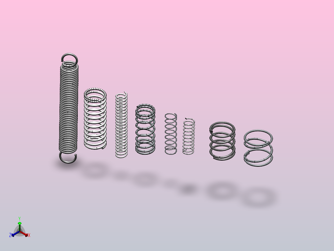 8款弹簧模型3D图纸 Solidworks设计 附STEP正等轴测图