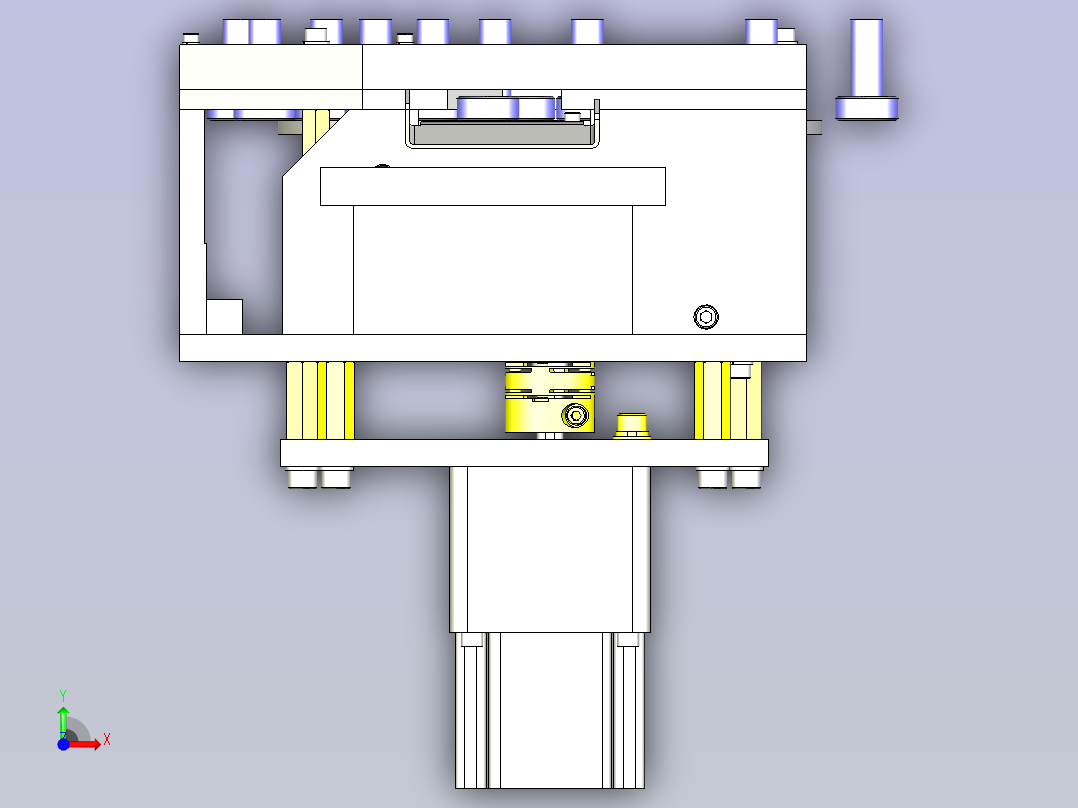 一款托盘回收机构3D图模型前视图