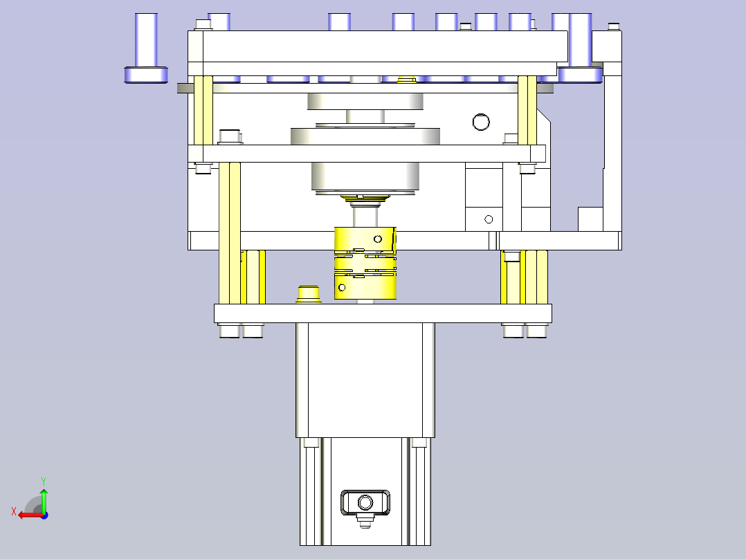 一款托盘回收机构3D图模型后视图