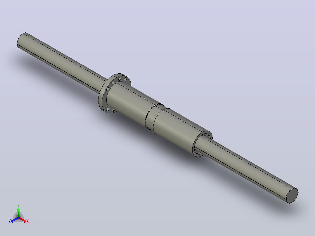 DKFZD5030-5滚珠丝杆3D模型主视图