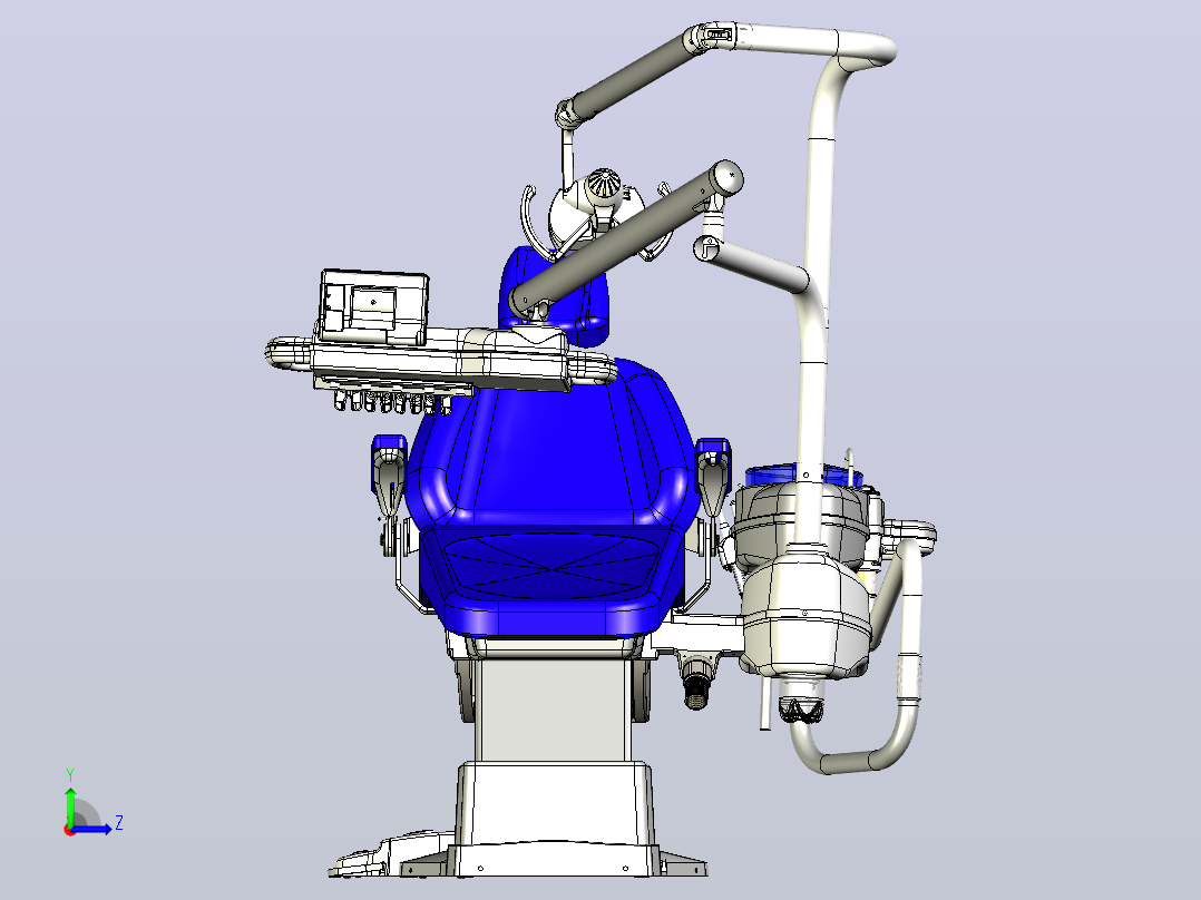 牙科椅3D模型三维数模图纸左视图