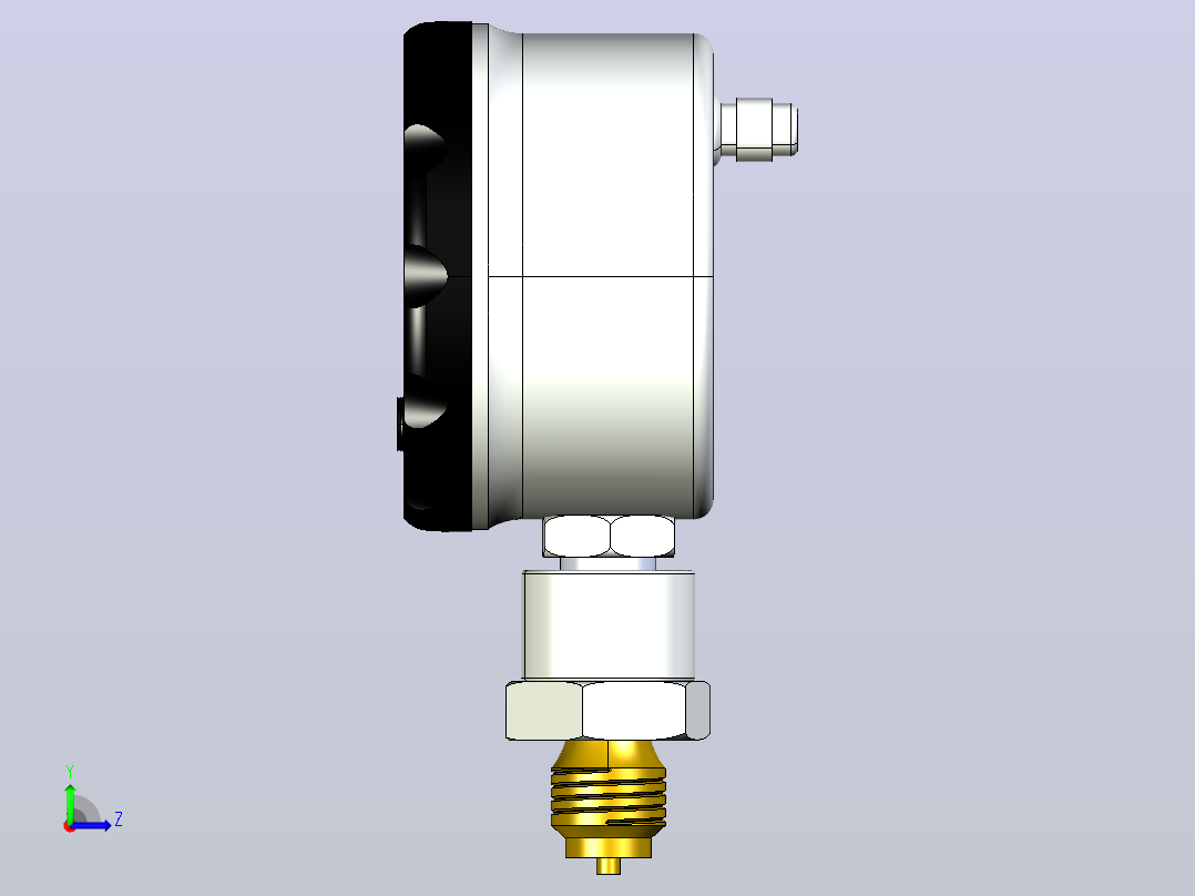 测量设备pressure-gauge-7831-模型格式为 igs sw左视图