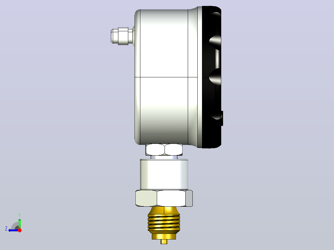 测量设备pressure-gauge-7831-模型格式为 igs sw右视图