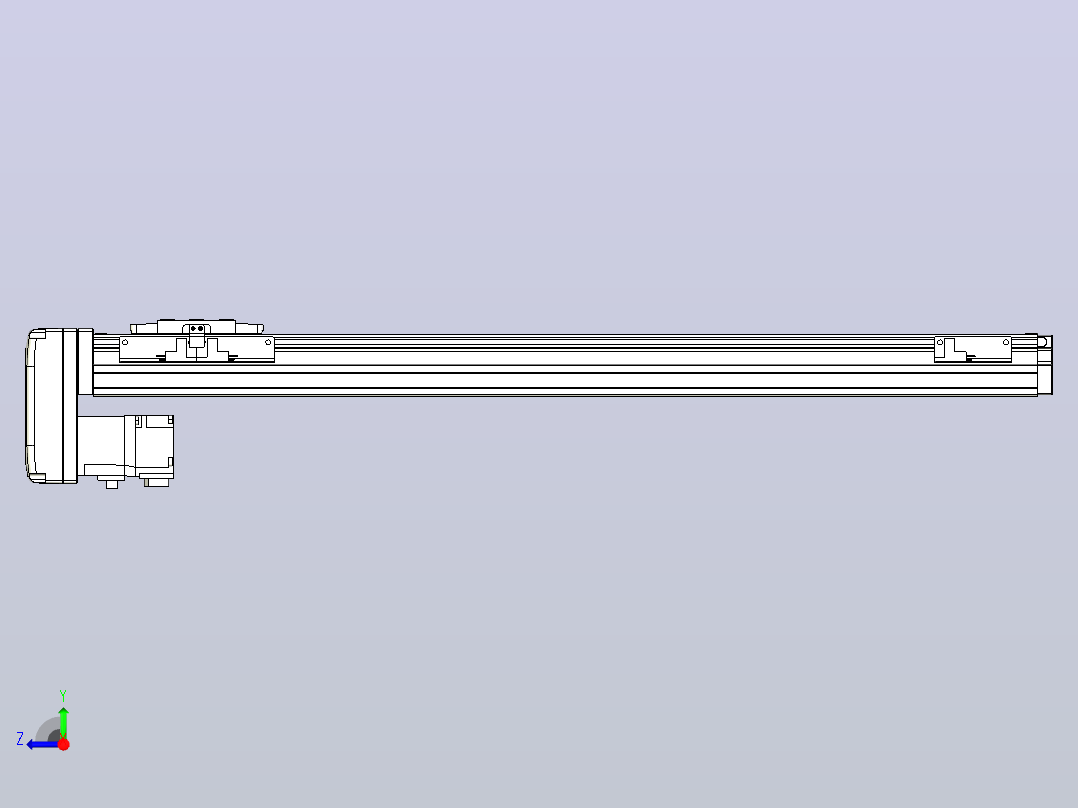 滚珠丝杠直线轴内置导轨TPA-GCR-40-1210C-L500-MP-M10-N3右视图