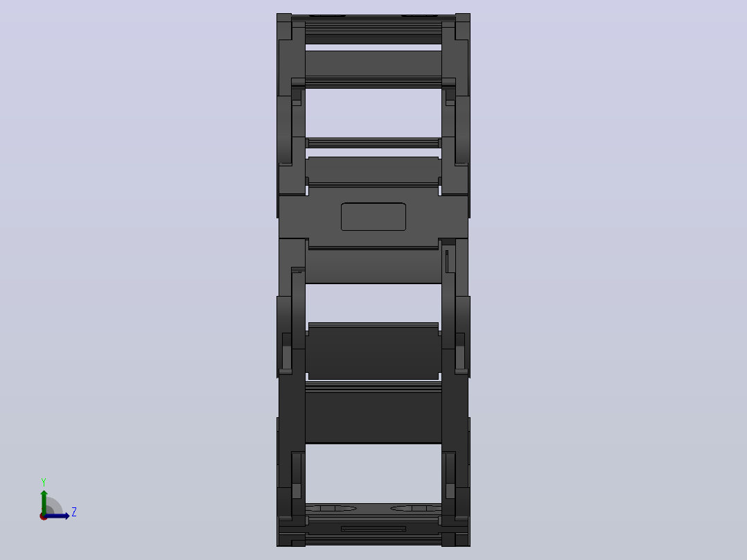 内高25内侧打开型桥式拖链[DMD25BT-25-38-R55-20-A1]左视图
